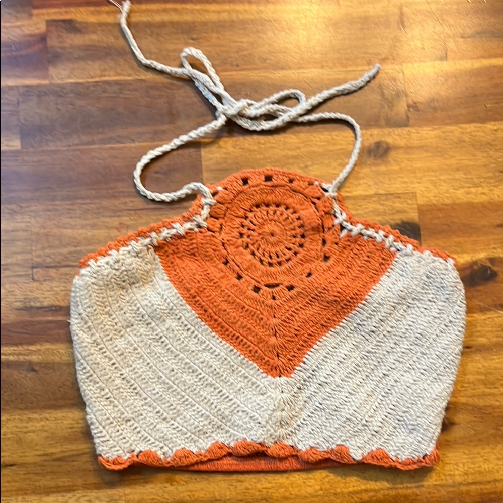 BOG Collective Orange Smocked Top